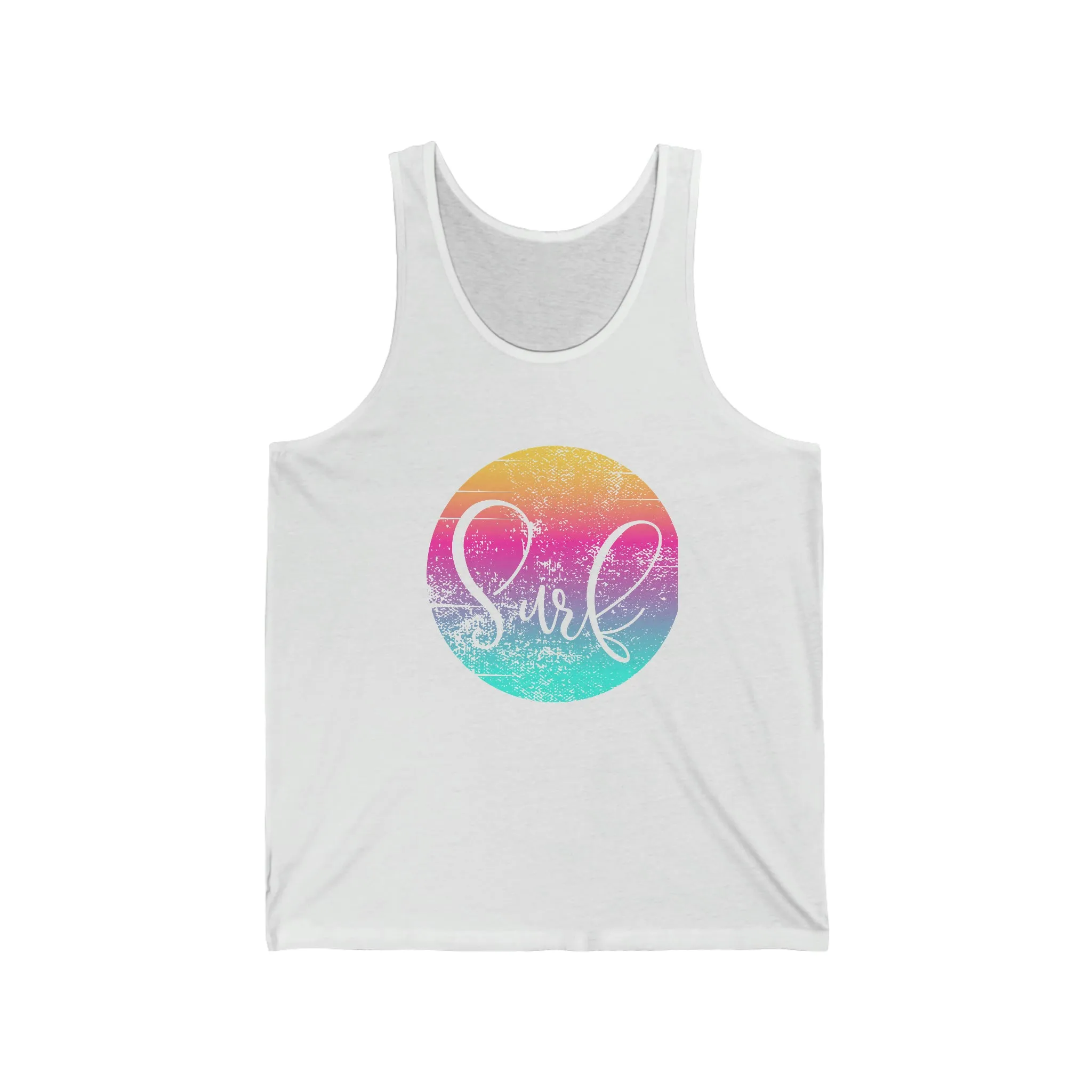 Surf Distressed Hibiscus Unisex Jersey Tank