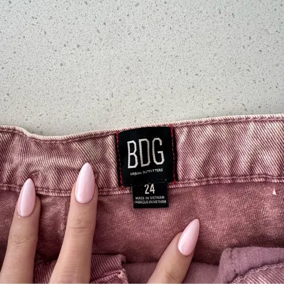 Urban Outfitters Pink Washed High-Waisted Shorts