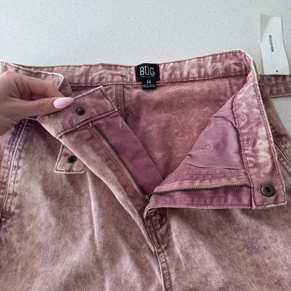 Urban Outfitters Pink Washed High-Waisted Shorts