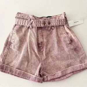 Urban Outfitters Pink Washed High-Waisted Shorts