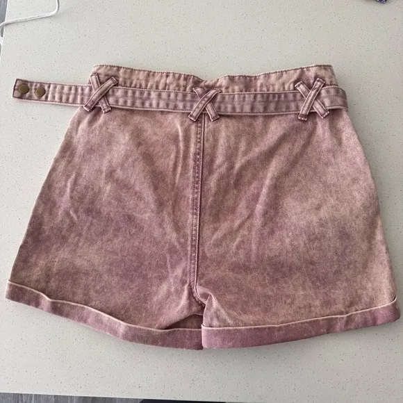 Urban Outfitters Pink Washed High-Waisted Shorts