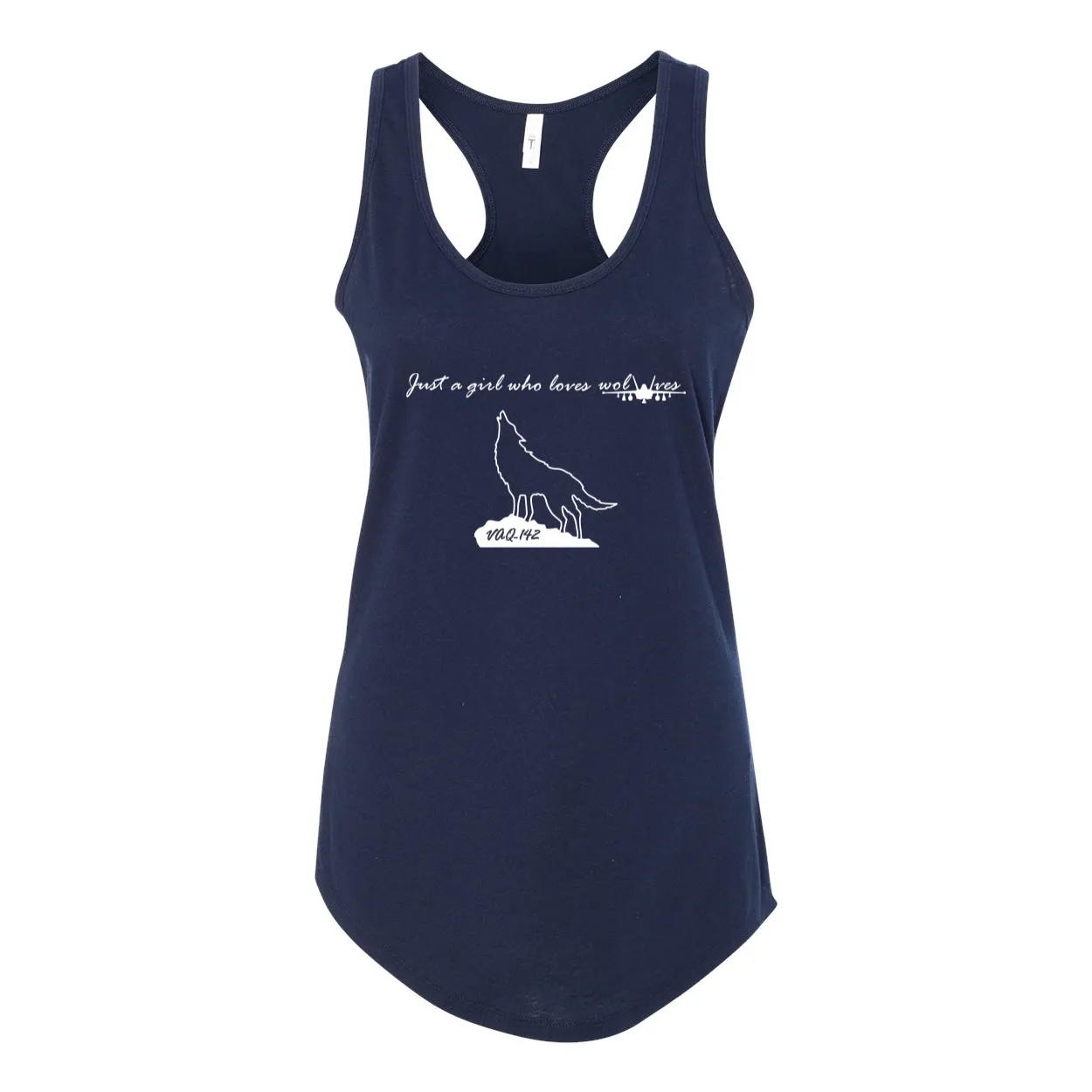 VAQ-142 'Just a girl who loves wolves' Racerback Tank