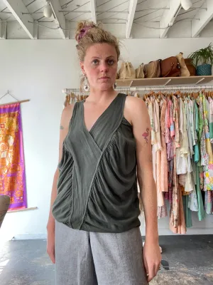 Vintage Laise Adser Dark Green Tank Top