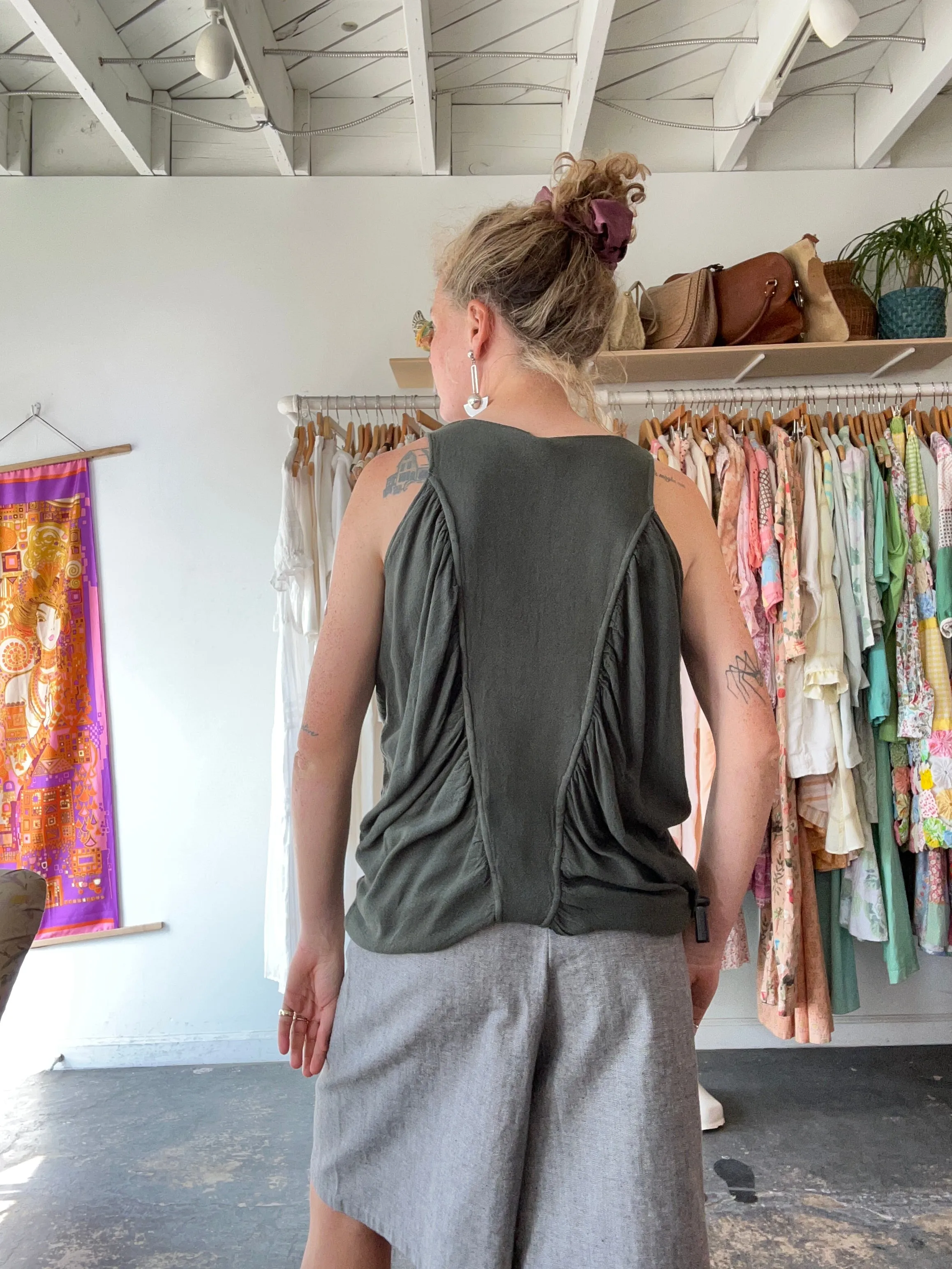 Vintage Laise Adser Dark Green Tank Top