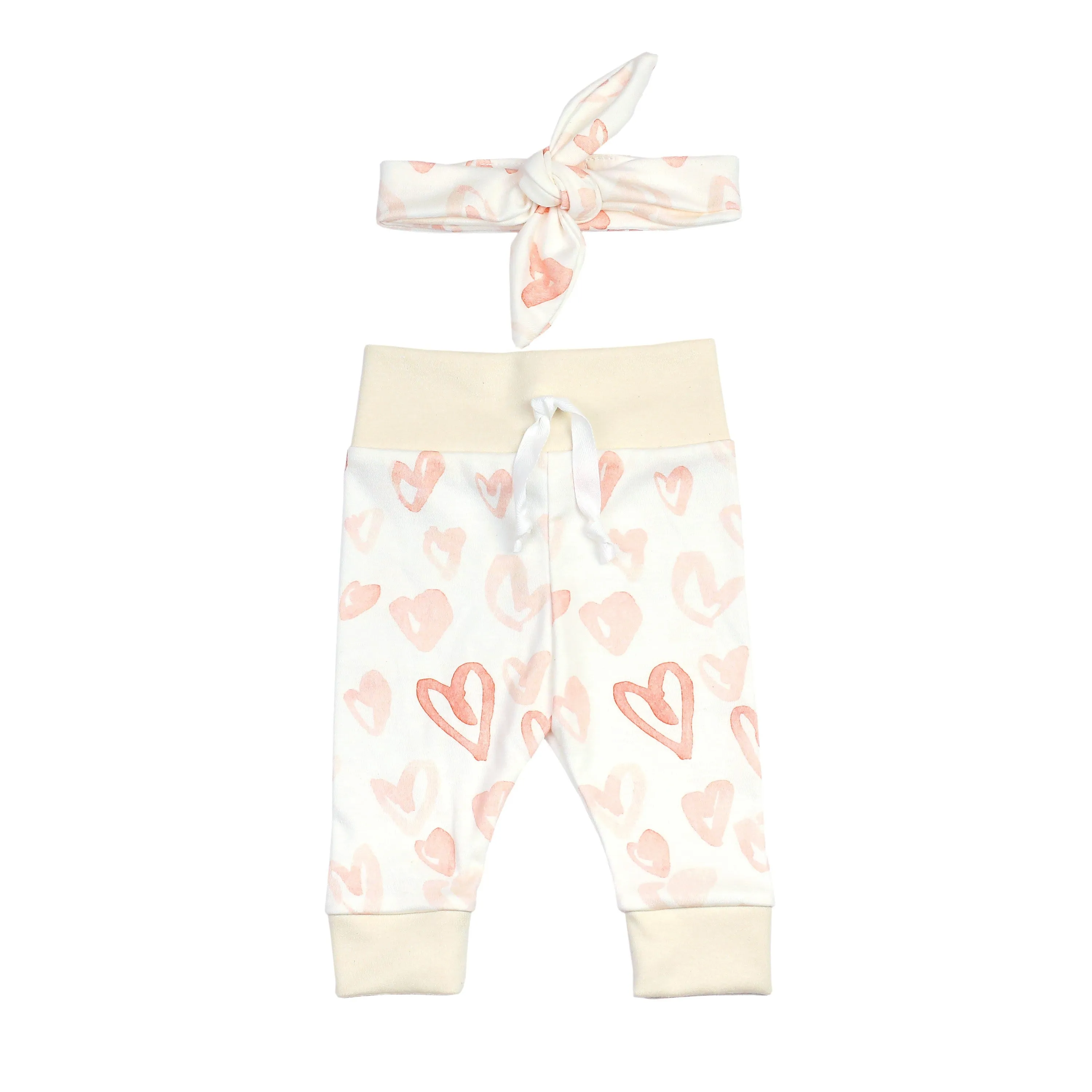 Watercolor Hearts | Organic Baby Girl Set