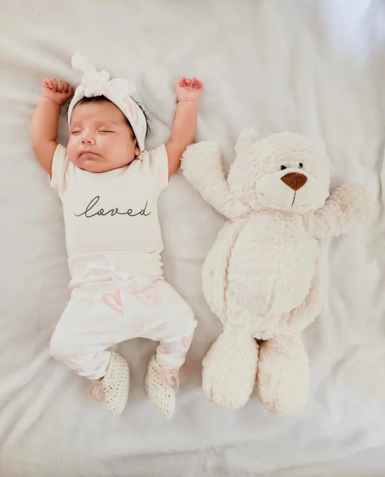 Watercolor Hearts | Organic Baby Girl Set