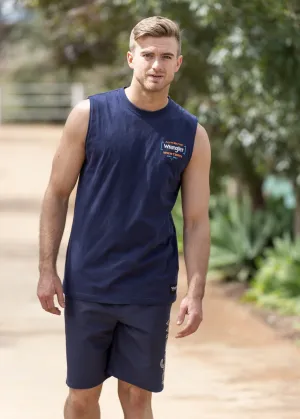 Wrangler Oakwood Muscle Tank Top Mens Navy